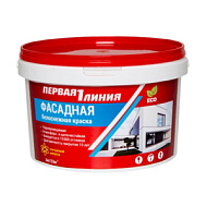 Краска "Первая линия" акриловая, фасадная, белоснежная 14,0 кг