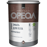 Эмаль акриловая для полов ОРЕОЛ полуматовая 0,9 кг темно-серая