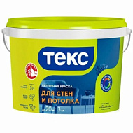 Краска латексная ТЕКС интерьерная для стен и потолка 3кг белая