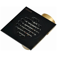 Трап для душа GERHANS Черный c горизонтальным выходом сухой затвор 100х100 мм