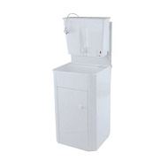 Умывальник стационарный 17 л без ЭВН пластиковый бак,мойка,тумба металлическая,белый
