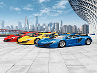 Фотообои Flizelini Три ярких гоночных авто 2,7*2,7м