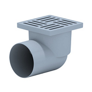 Трап 10х10см горизонтальный решетка нержавейка d50