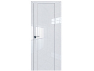 Межкомнатная дверь "Alum 10" (ДГ) 600*2000 Белый глянец
