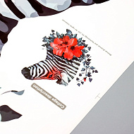 Наклейка пластик интерьерная цветная "Зебра и маки" 50х70 см