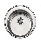 L85151 Мойка кухонная Ledeme, круглая, врезная, нерж, с сифоном, 0,8 мм, 510*510*170мм