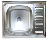 Мойка кухонная Vladiks 60*60, левая,прямоугольная, накладная, нерж, б/сифона 0,4 600*600*120мм