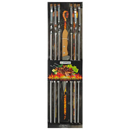 Шампуры уголком 6 штук толщина 1,5 мм нож размер 58,5 х 1 см