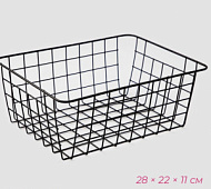 7510175 Корзина для хранения Доляна «Эрин», 28×22×11 см, чёрная