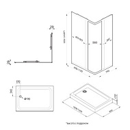 Душевая ширма Triton Вента Блэк 1200х800 см